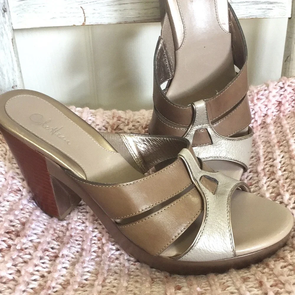 Cole Haan Leather Platform Sandals - Picture 4 of 16